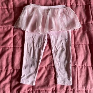 Carters tulle skirt pants light pink silver sparkle hearts 12 months